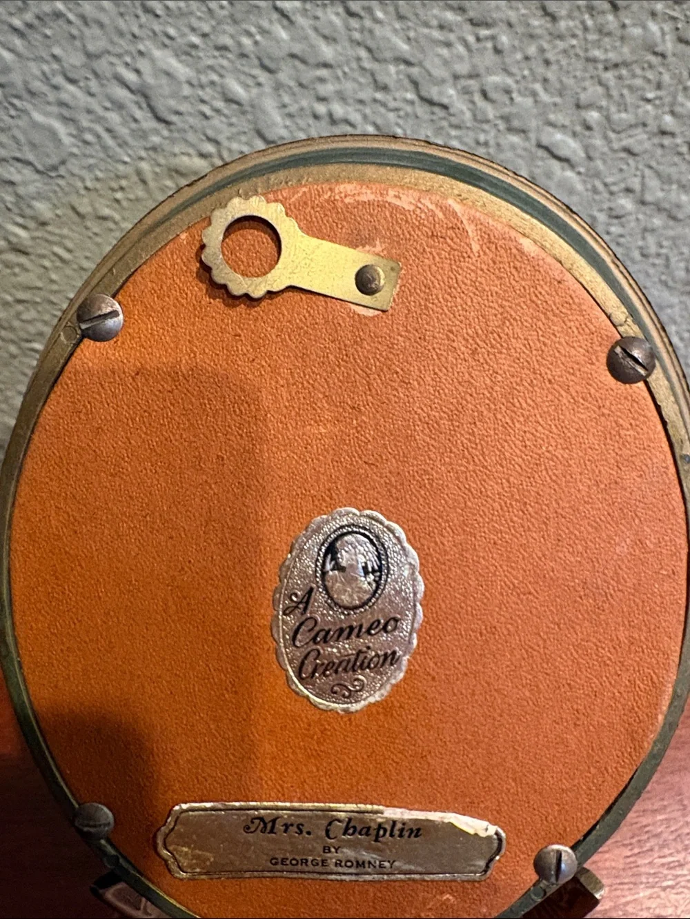 Vintage Cameo Wall Art “Mrs. Chaplin” - Portrait by George Romey